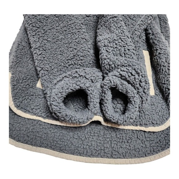 Abercrombie & Fitch Pullover‎ Womens Medium Gray Soft A F Sherpa Fleece 1/4 Zip - Picture 12 of 12